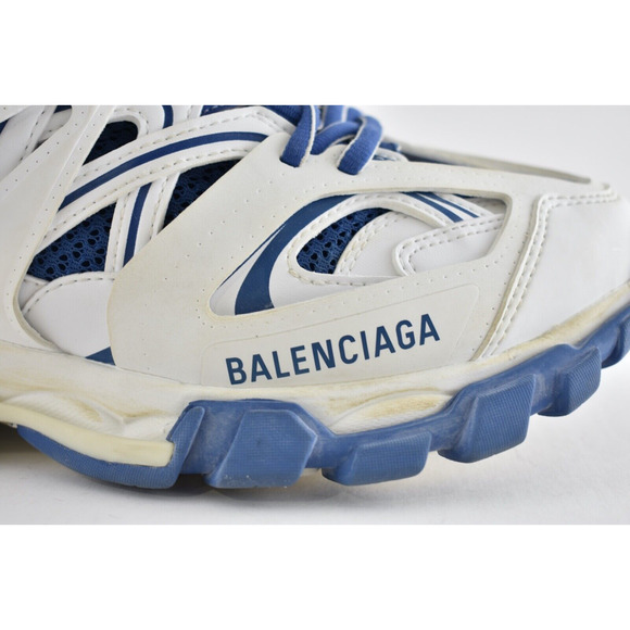 Balenciaga Track Sneaker Blue White Distressed Worn Out Platform Flat Trainer 40 - Picture 4 of 12